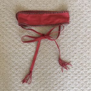 Red Leather Wrap Belt